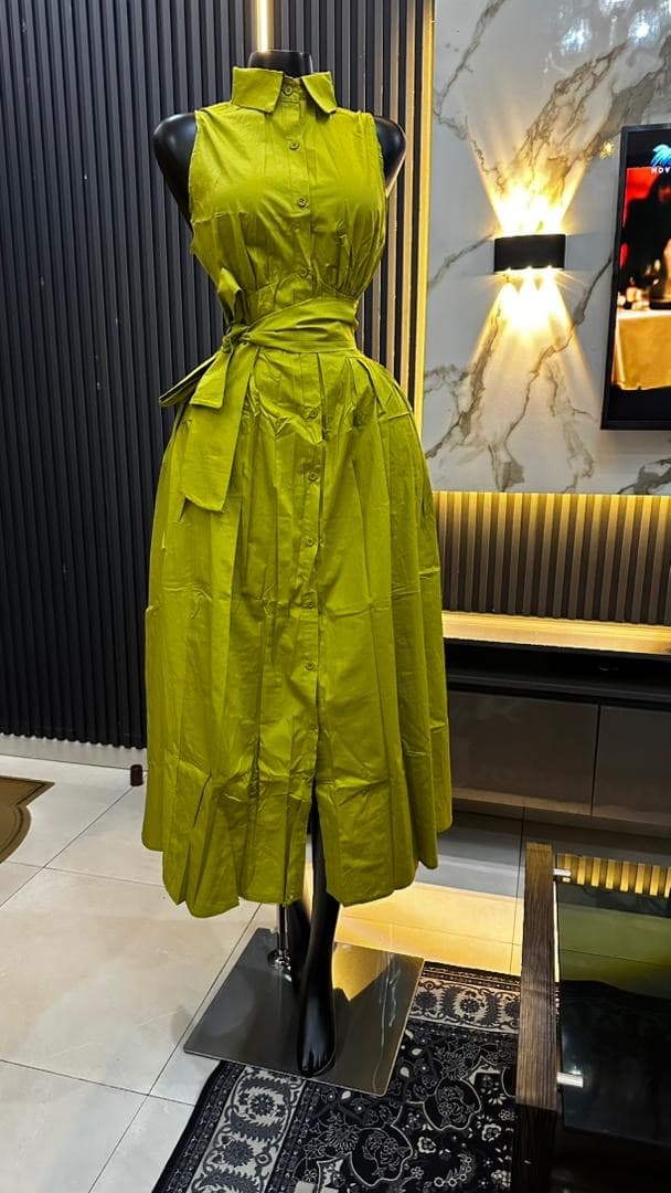 Belted shirt dress