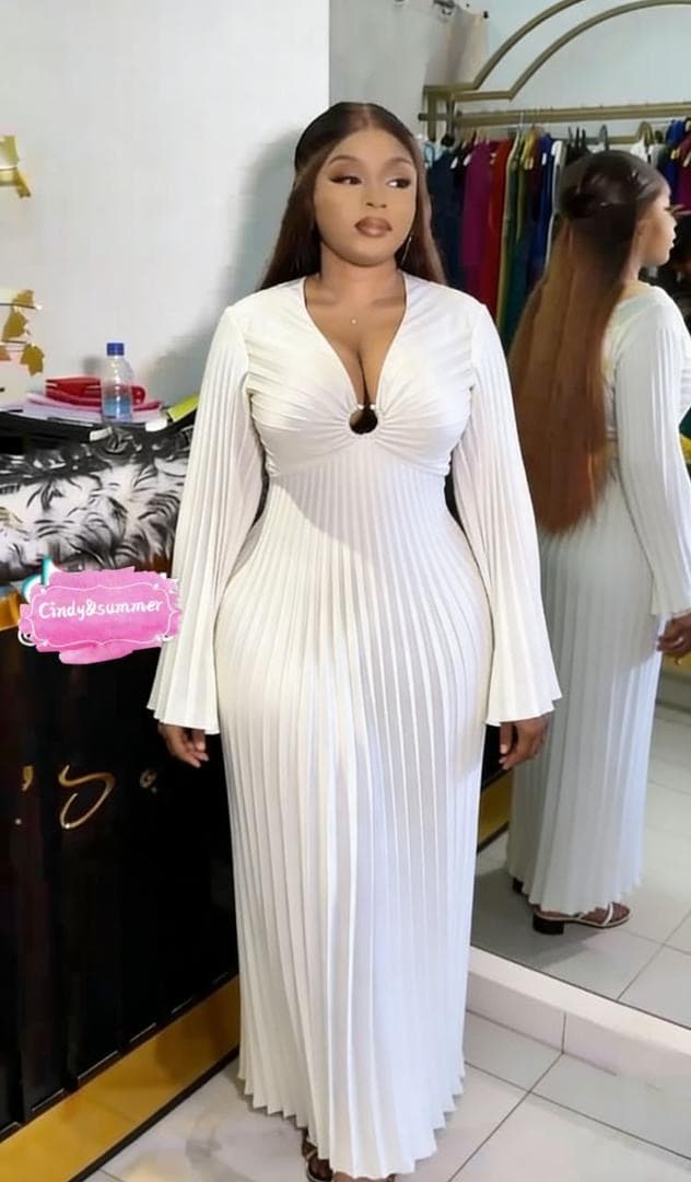 Pleated maxi dress