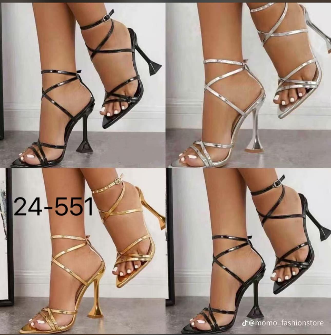 Strappy stiletto heels