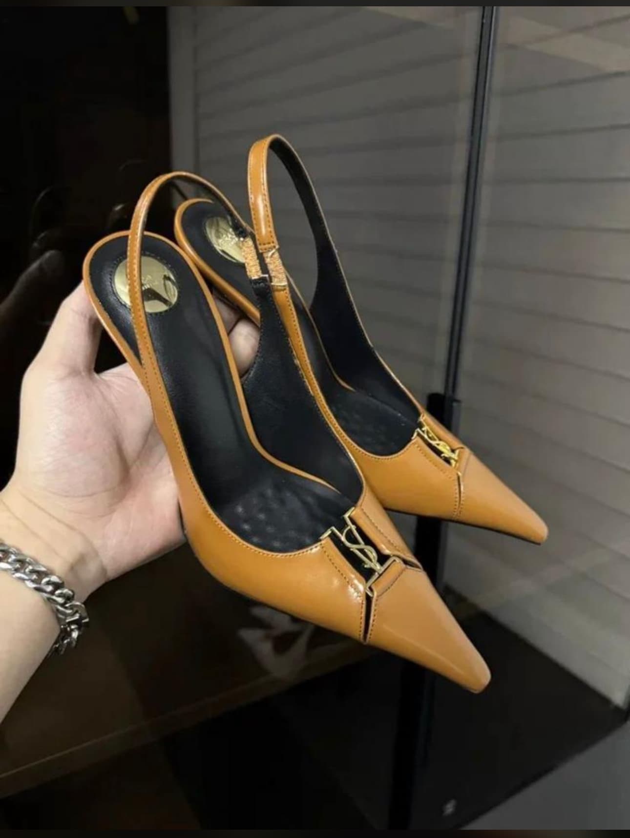 Signature pointed sling backs