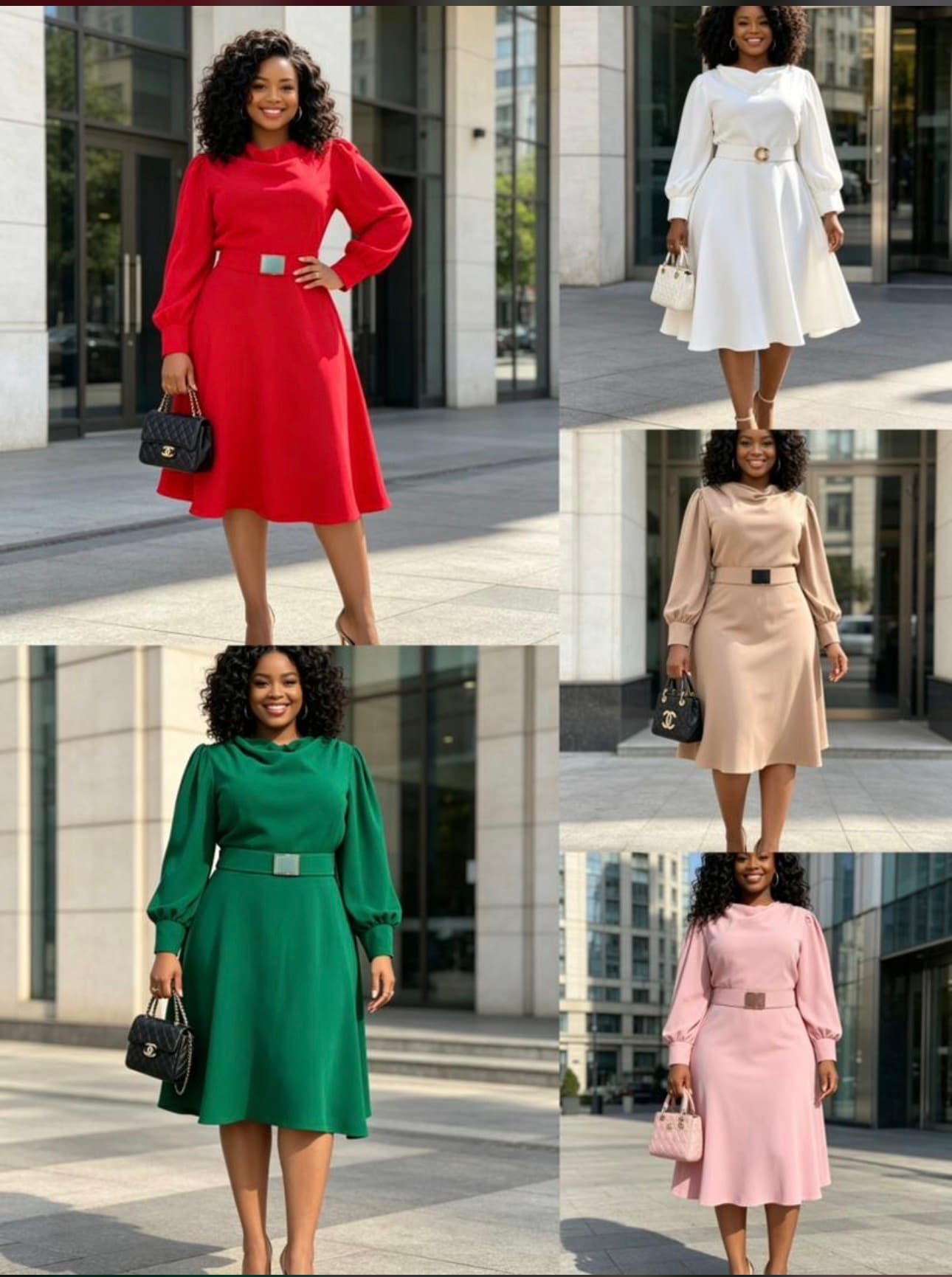 Classic Belted midi Dress