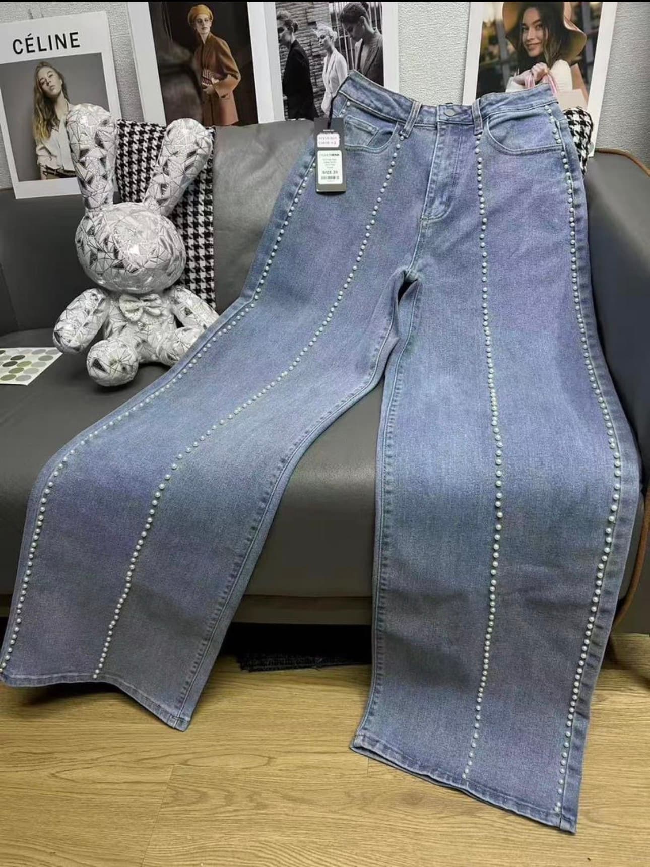 Pearl wide leg Denim Jeans