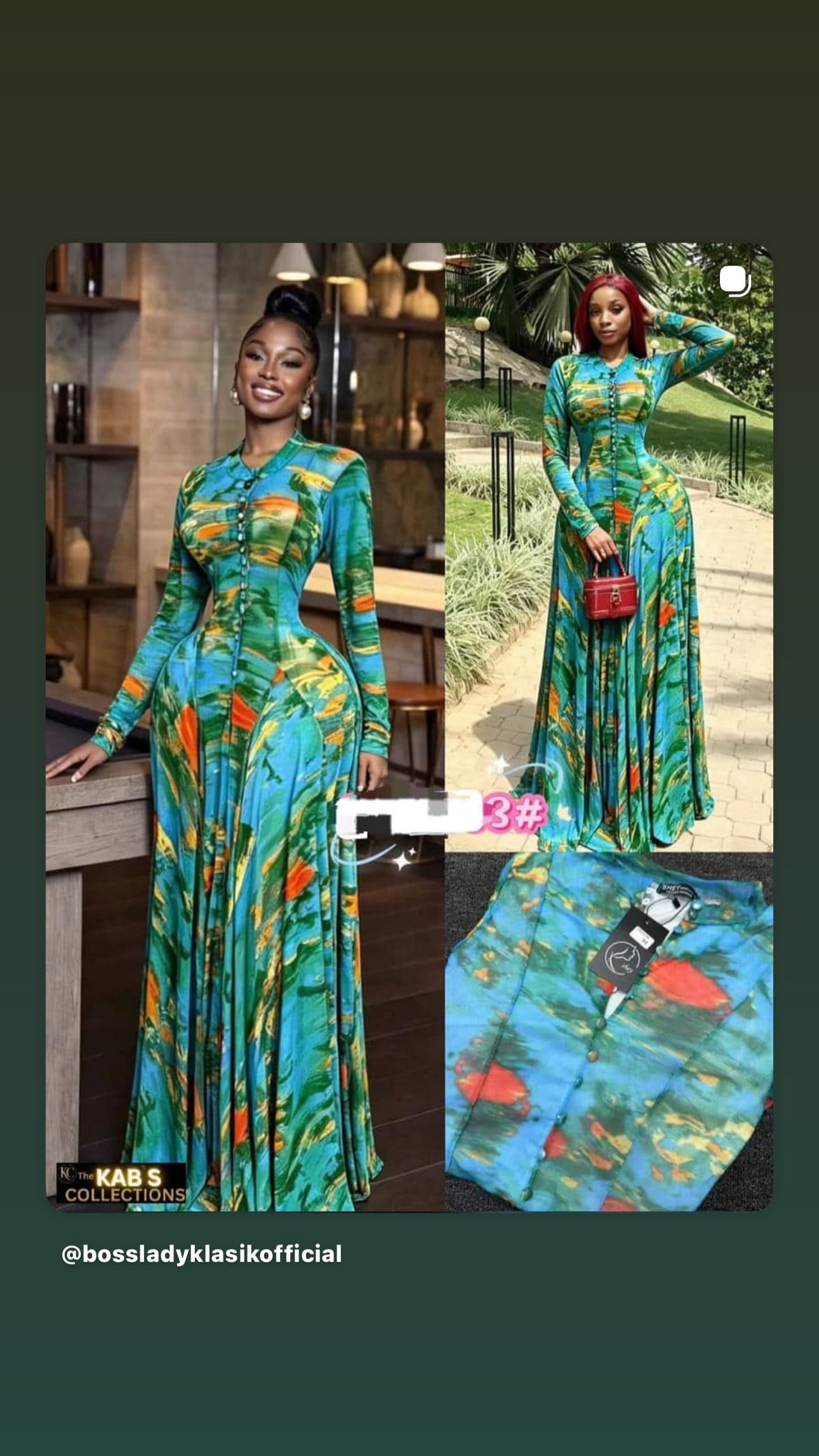 Abstract print button front maxi dress