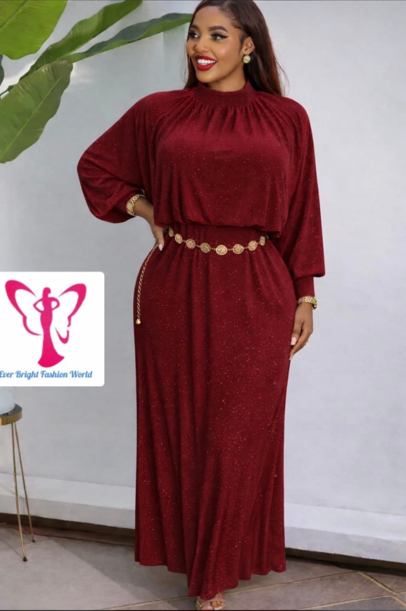 Sparkle long sleeve maxi dress