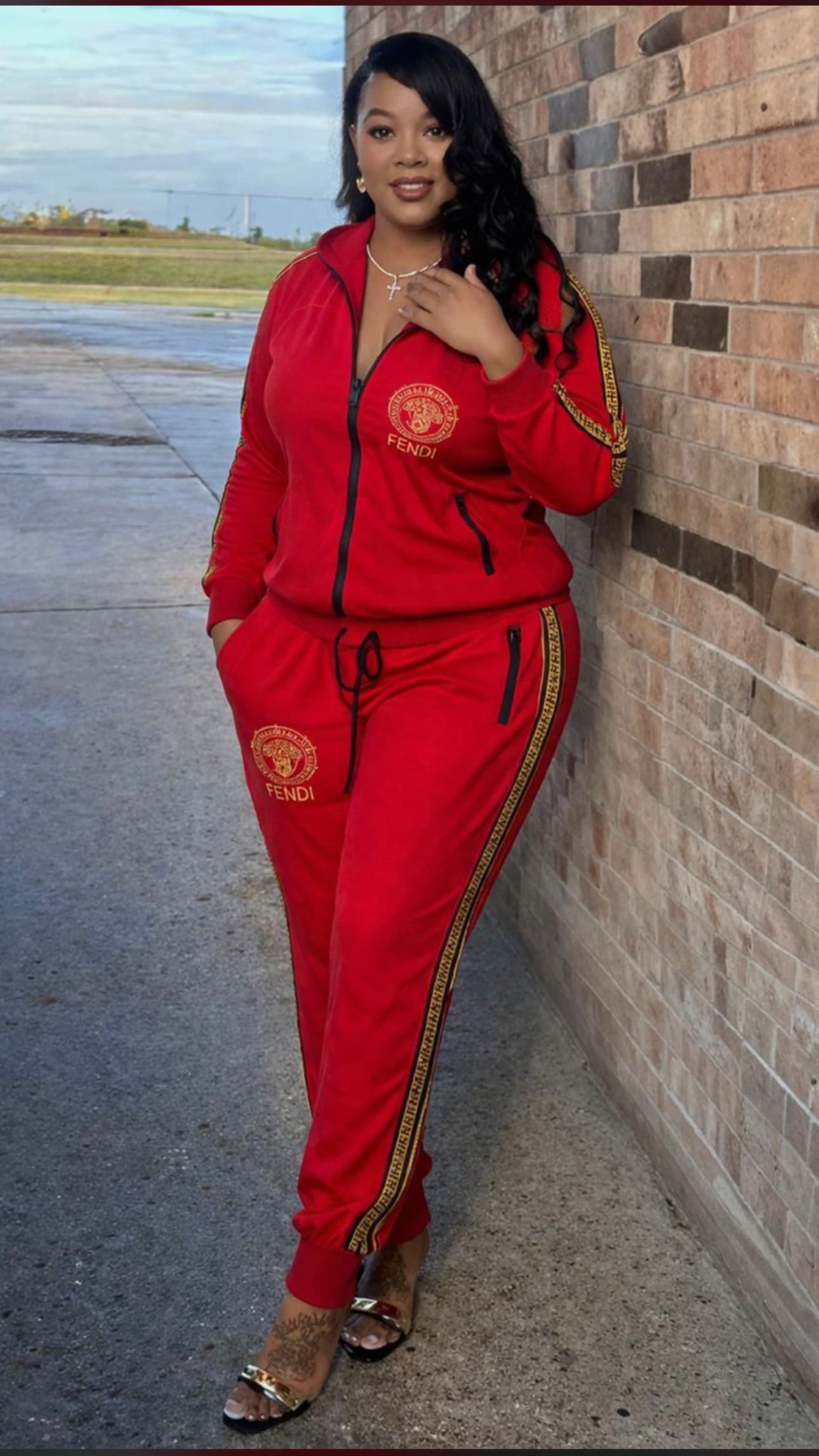 Luxury Red Trucksuit set
